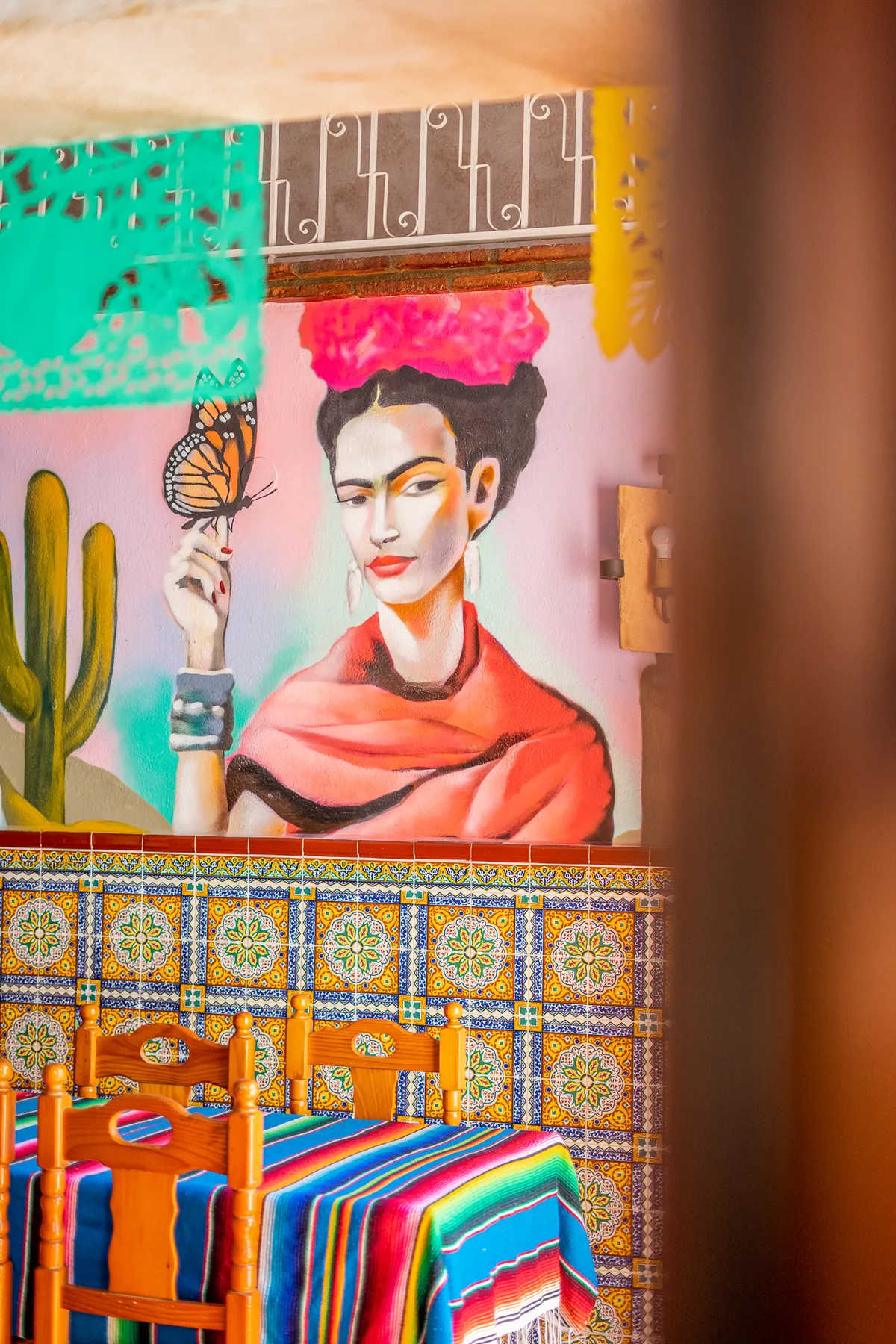 Mural de Frida Kahlo en el comedor